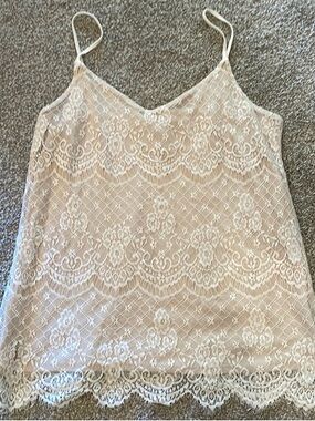 Maurices Lace Overlay Spaghetti Strap Camisole - Cream